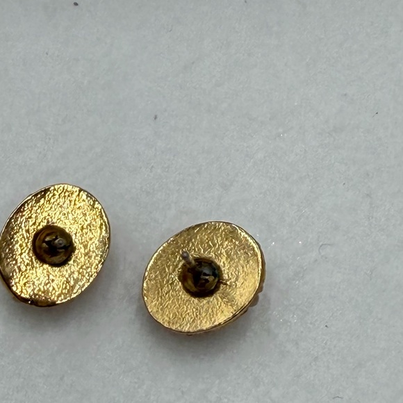 Vintage D’Orlan Gold and Pearl pierced Earrings - Picture 3 of 3